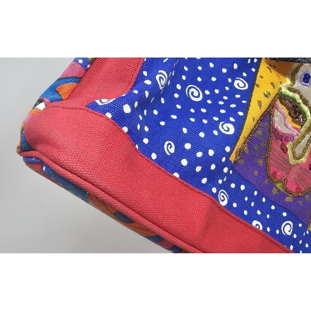 Vintage Y2K Laurel Burch Cat Shoulder Bag Embroidered Embellished Sequin Retro - Picture 3 of 16